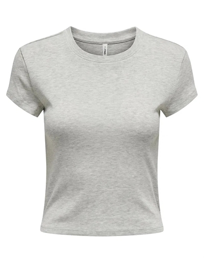 Only - Elina Short T-shirt - Light Grey Melange 
